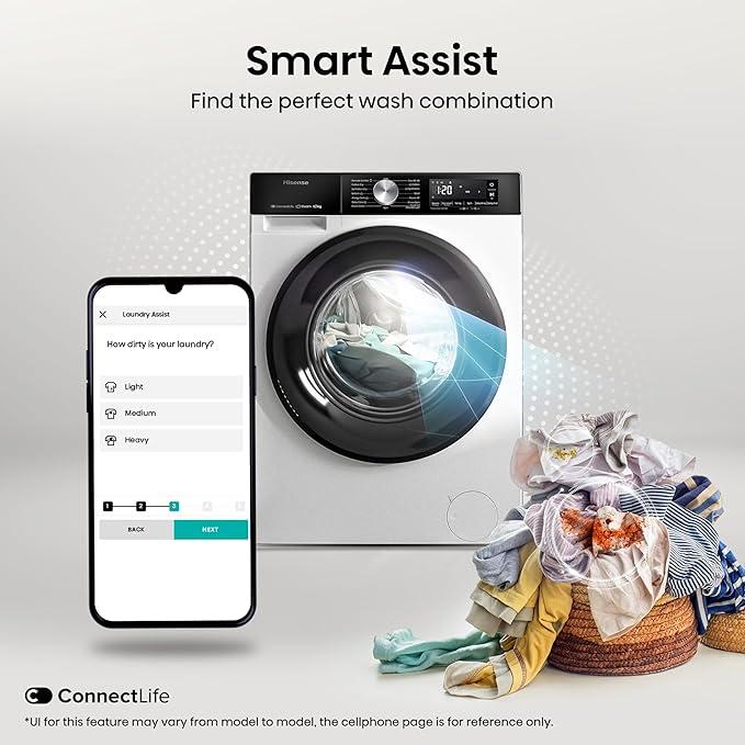 Hisense 3S Series WD3S8043BW3 Wifi Connected 8Kg / 5Kg Washer Dryer with 1400 rpm - White - A/D Rated [Energy Class D] 3