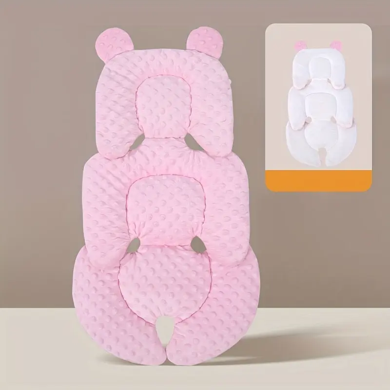 Rainbow Snowman A Dual - Sided Thickened, Warm and Breathable Car Seat Liner for Infants and Toddlers. It's a Universal Fit Cushion Made of Polyester Fiber, Available in Pink and Blue. 6