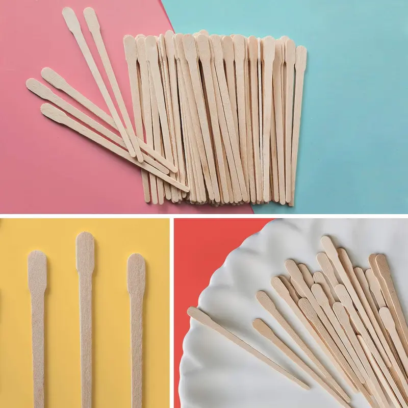 Mibly 200 Pcs Wooden Wax Sticks - Eyebrow, Lip, Nose Small Waxing Applicator Sticks for Hair Removal and Smooth Skin - Spa and Home Usage 5