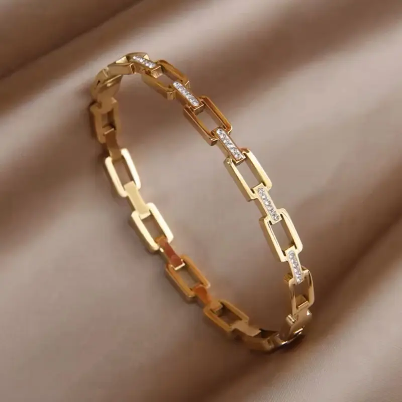 Women’s Bangle Bracelet - Stainless Steel with 18k Gold Plating, Various Designs