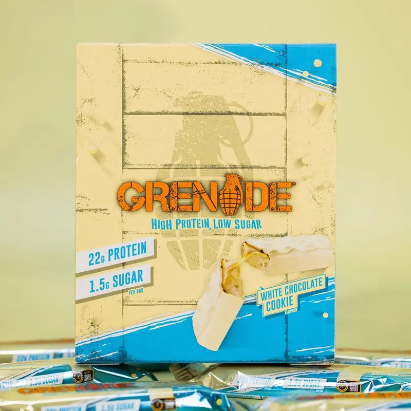 Grenade High Protein, Low Sugar Bar - White Chocolate Cookie, 12 x 60 g 3