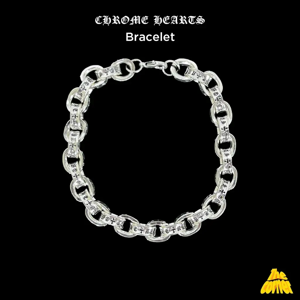 Stylish Chrome Hearts Bracelet for Men & Women – 925 Silver-Plated Titanium Steel Bangle, Punk Rock Gothic Jewelry, Trendy Unisex Accessory