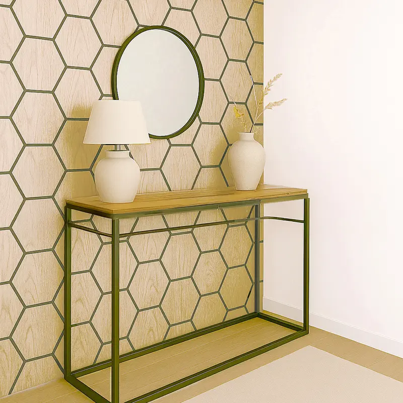 ALUXO Set of 4 Acoustic 3D HEXAGON MDF Wood Oak Walnut Wall Panel 700x600mm 4 Colour Box 6