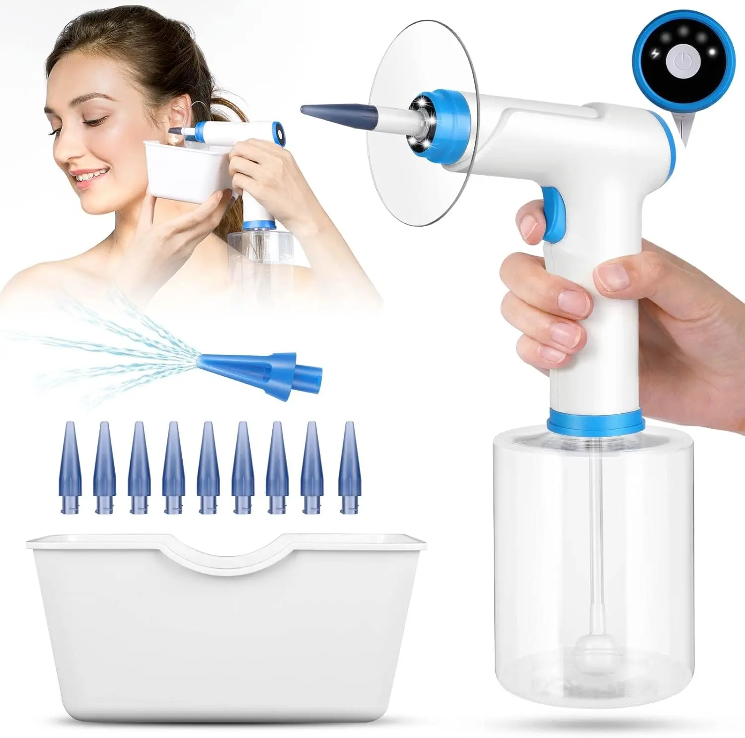Ear Rinsing Kit, 1 Set Gentle Electric Ear Cleaner Ear Cleaning Tool Kit, Personal Care Accessories, Valentine's Day Gift