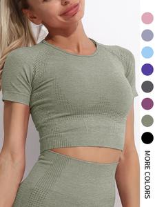 Women's Plain Raglan Sleeve Crop Sports Tee, Quick Drying Breathable Short Sleeve T-shirt for Gym Workout Running, Summer 2024 Clothes Women, Summer Outfits 2024