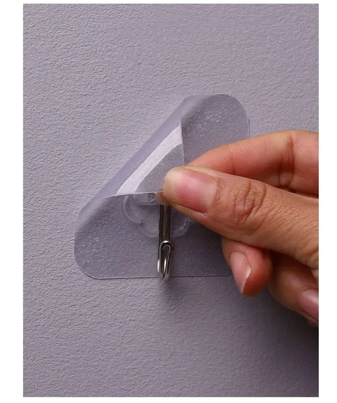 Translucent Strong Adhesive Hook, No Drilling Needed For Clothes, Utensils, Kitchen And Bathroom, 5-10-20-30-50pcs Pack 2