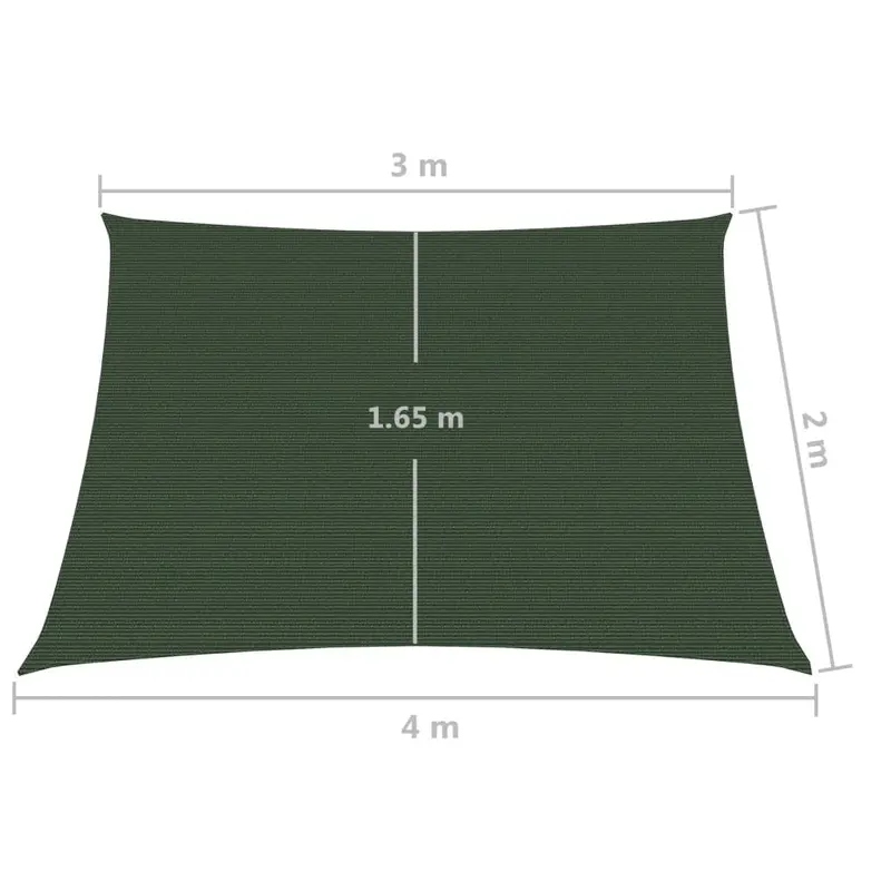 Sunshade Sail 160 g/m² Dark Green 3/4x2 m HDPE 5