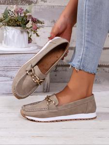 Women's Fashionable Solid Color Slip on Loafers, Affordable Loafers, Casual Comfortable Breathable Non-slip Boat Shoes, Lightweight Wear-resistant Shoes for Outdoor Sports, Girl, Walking Shoes, Footwear