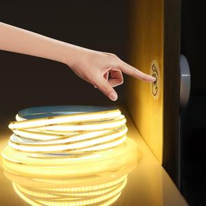USB Powered COB LED Strip Light, 1 Count Dimmable Touch Sensor Light, Hand Sweeping Move Sensing LED Lamp Tape for Cabinet, Bookcase, Wardrobe