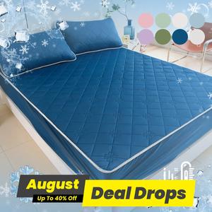 Ice Cooling Mattress Cover Set, 1 Count Mattress Topper & 1/2 Counts Pillowcase, Bedding Supplies for Hot Sleepers & Night Sweats, Cooling Bed Sheets, Cool Soft Sheets, Cooling Fitted Sheet