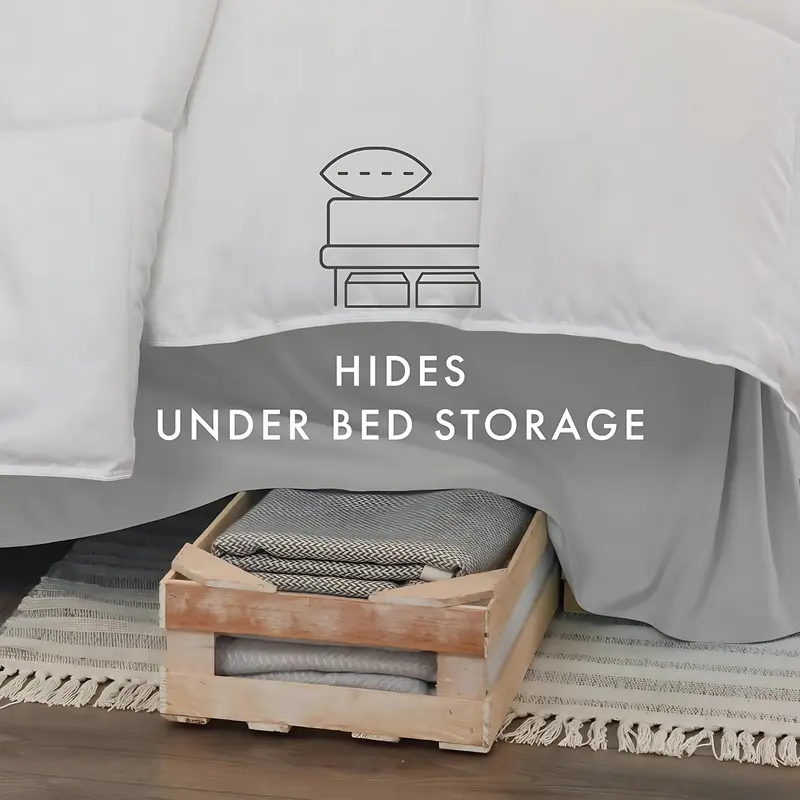 Fitted Bed Skirts Valance Sheets 200 Count Luxury Plain Dyed Pleated Poly Cotton Bed Base Under Mattress Bedding hotel  sheets soft  bed soft  bed panda  mattress  topper bed  sheets throw  blanket 3