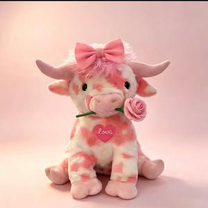 Cute and Spotted Cow Plush Toy, Highland Soft Stuffed Animal Doll, Perfect Holiday Gift, Adorable Kids' Companion