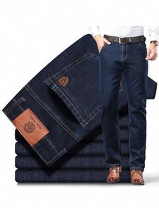 Men's Regular Fit Solid Color Straight Leg Jeans, Casual Comfy Denim Trousers for Daily Wear, Fashion Men's Bottoms for All Seasons, Cotton