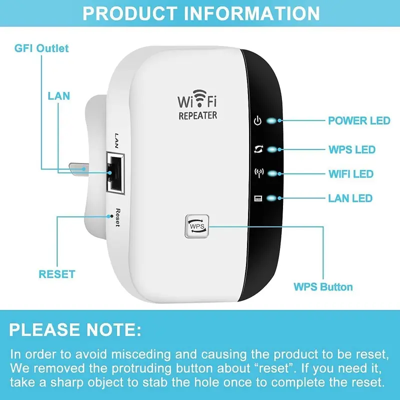 Newest WiFi Extender, WiFi Booster, WiFi Repeater, Covers Up to 3650 Sq.ft and 45 Devices, Internet Booster - with Ethernet Port, Quick Setup, Home Wireless Signal Booster 4