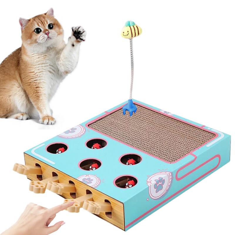 Cat Toy Whack-a-Mole Cat Scratching Board Toy Grinding Claw Rest Play Funny Cat 1