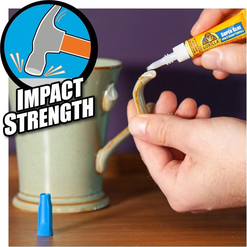 Gorilla Super Glue, 15g – All Purpose, Impact Tough & Fast Setting with Anti-Clog Cap Ideal for Metal, Ceramics, Leather & More 6