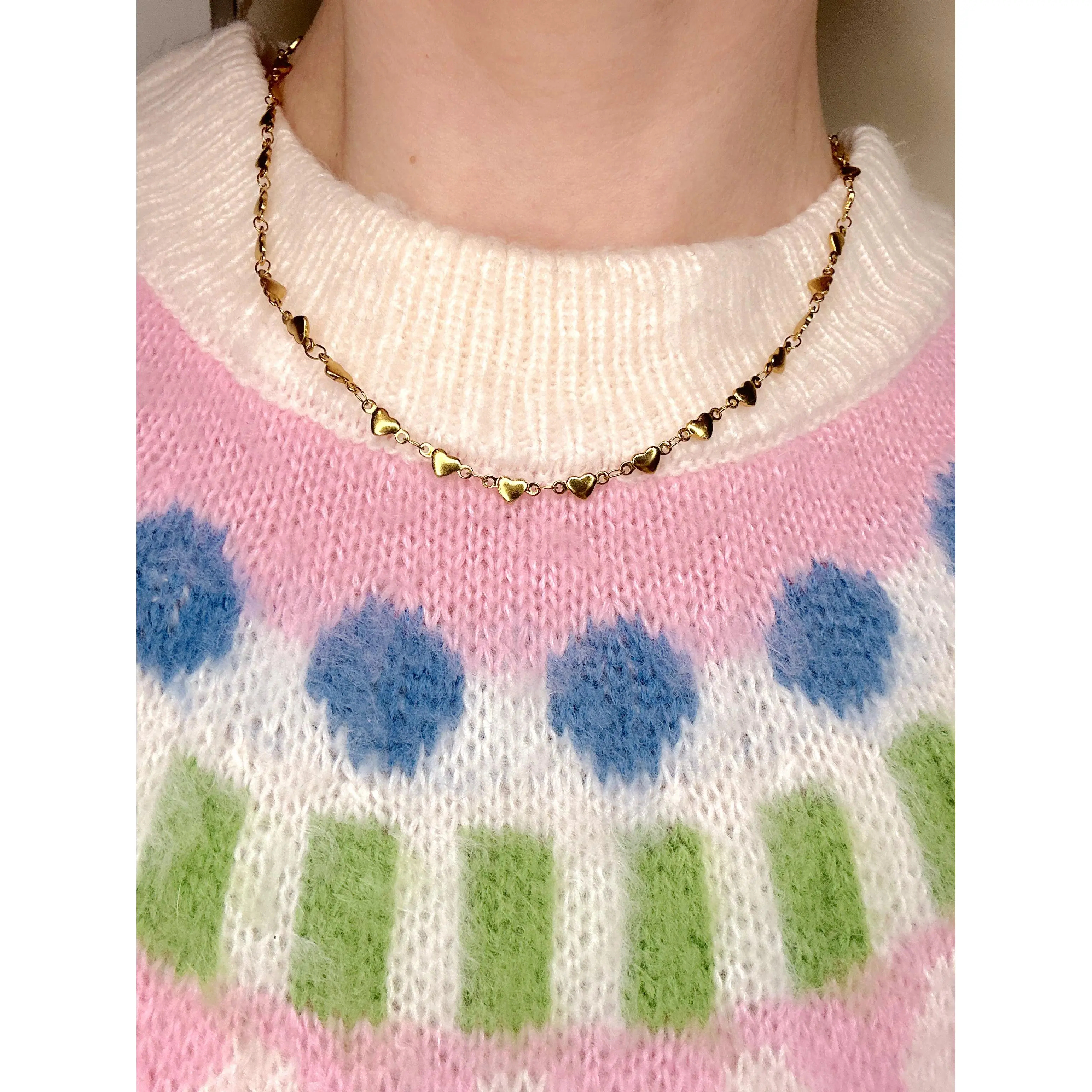 Heart Chain Necklace - Gold