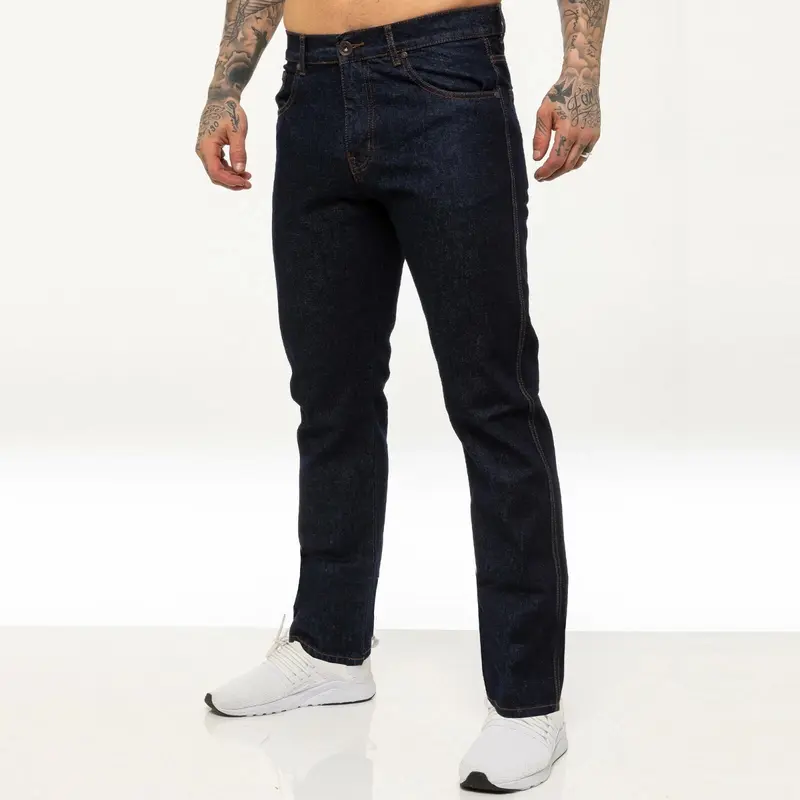 Mens Denim Jeans Straight Leg Regular Fit Basic Casual Work Heavy duty All Sizes Menswear Pants 4