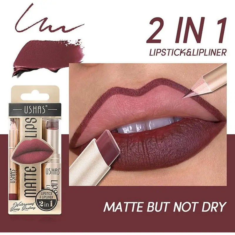 6Pcs Lipstick Lip Liner Set, Non-Stick Cup Not Fade Waterproof Long Lasting Nude lip stain Makeup Kits Velvety Nude Lipliner Lip Gloss Make Up Gift Set For Women 1