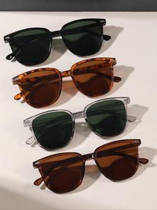 Women Vintage Simple Tinted Lens Sunglasses, Stylish Glasses, Summer 2025 Square Frame Fashion Trendy Styling Sunglasses, Trendy Travel Summer Glasses Accessories for Trip & Driving Travel Accessories