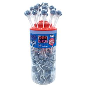 Vidal Lotta Lollies Sour Blue Raspberry Lollipops Candy - Delicious Fruity Flavour - Snack, Sweet, Stand not included