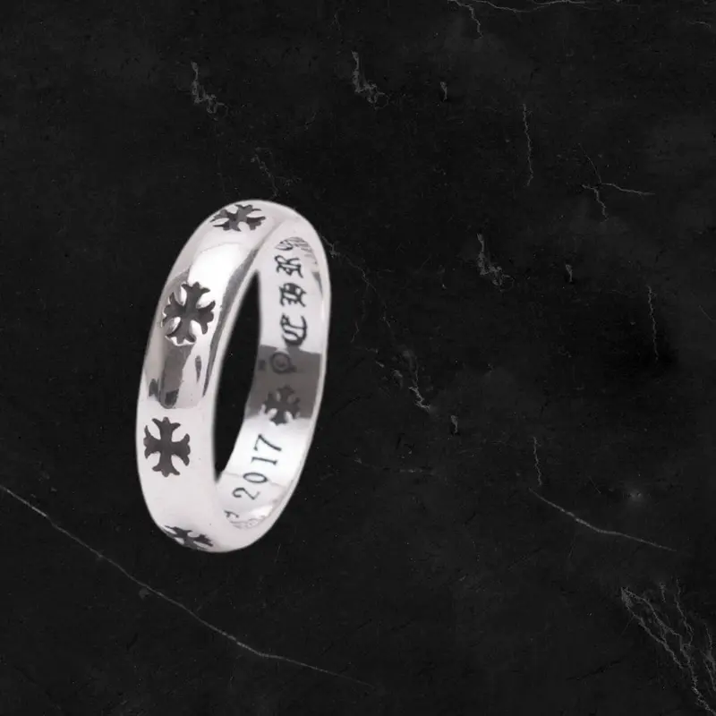Chrome Hearts Floral Cross Ring – Titanium Steel Engagement Rings | Bold Streetwear Jewelry For Men & Women | Anti-Rust Durable Band 5