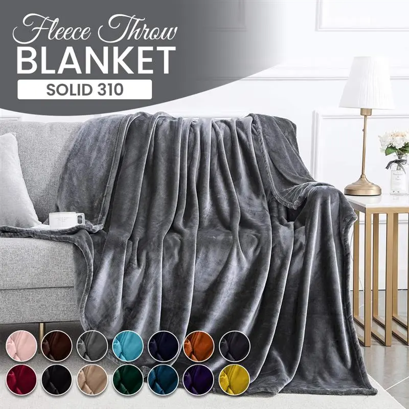 Super Soft Fleece Throw Blanket -  Reversible Blanket Throw for Couch - Comfortable Bed Throw for Cozy Nights - Breathable Sofa Throw Blanket - Travel Blanket - Home Decor - Bedroom Accessories