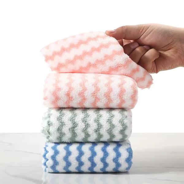20 Pcs Coral Velvet Kitchen Wipes - Ultra Absorbent Microfiber Cleaning Cloths 0