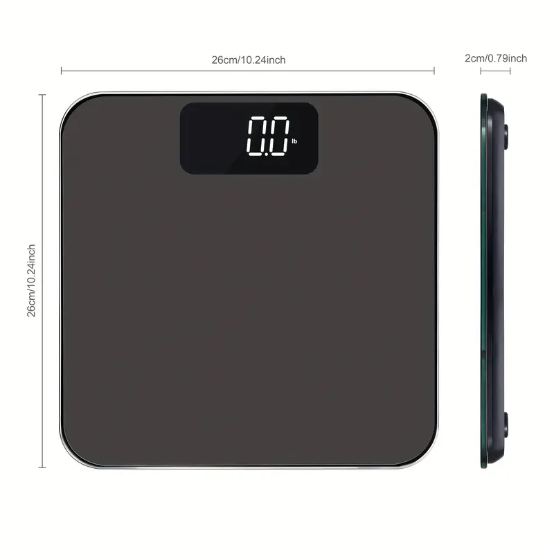 Digital Bathroom Body Scale | High-Precision, Sleek Black Design | Accurate to 45.36 g | LED Display | Battery-Powered (AAA Not Included) | Modern Minimalist Style for Home Use 4