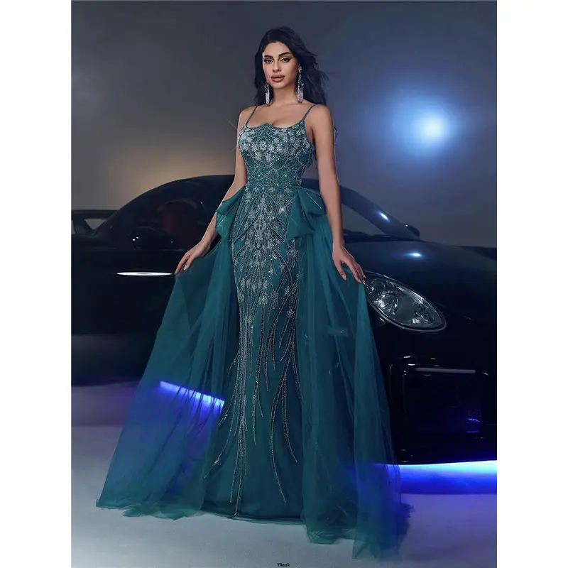 Guest Holiday Single Wedding For Dress Maxi Sequin Beaded Luxurious Glamrae Elegant Embellished Flared Suitable Party Ball Banquet 6