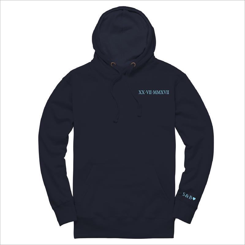 Custom Embroidered Roman Numeral Sweatshirt Hoodie Embroidery 4