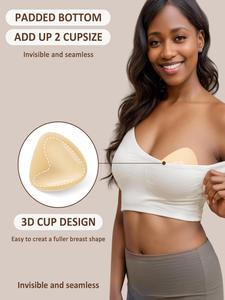 DareShow Strapless design, Bra accessory, Sticky Inserts - Instant Lift & Boost, Washable & Reusable, Outfit Enhancer, Hand wash only, Increase 2 Cups, Prevents Nipple Slips