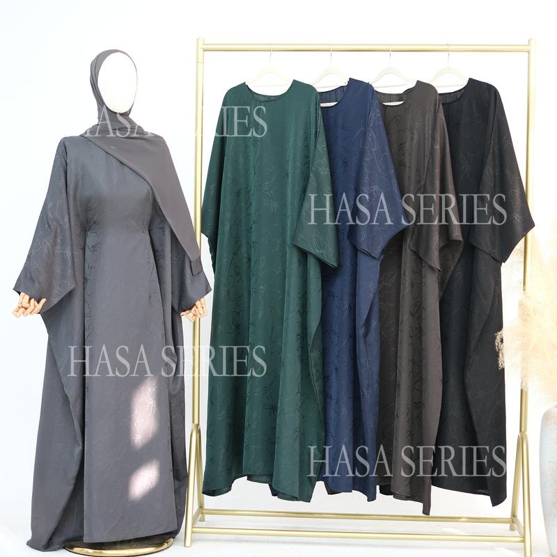 HASASERIES  HS5865 Elegant and Simple · Three-dimensional Jacquard Long Skirt Elegant Style Robe abaya girl 3