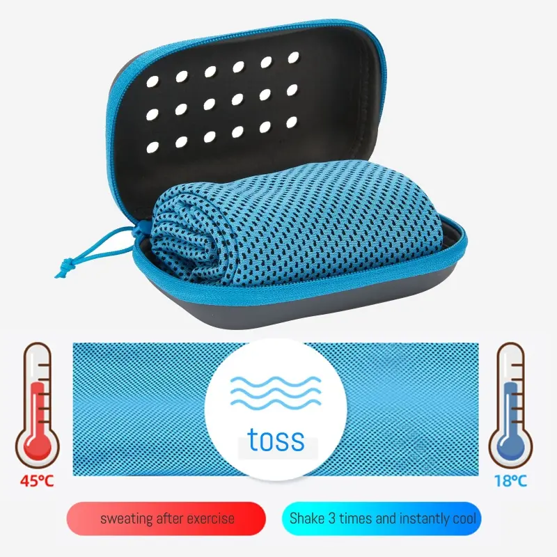 [Cooling Towels] Soft & Breathable Quick-Dry Cooling Towels | Absorb Sweat, Come with a Storage Box, Suitable for Sports, Running, Yoga, Fitness Clubs, And Golf 1
