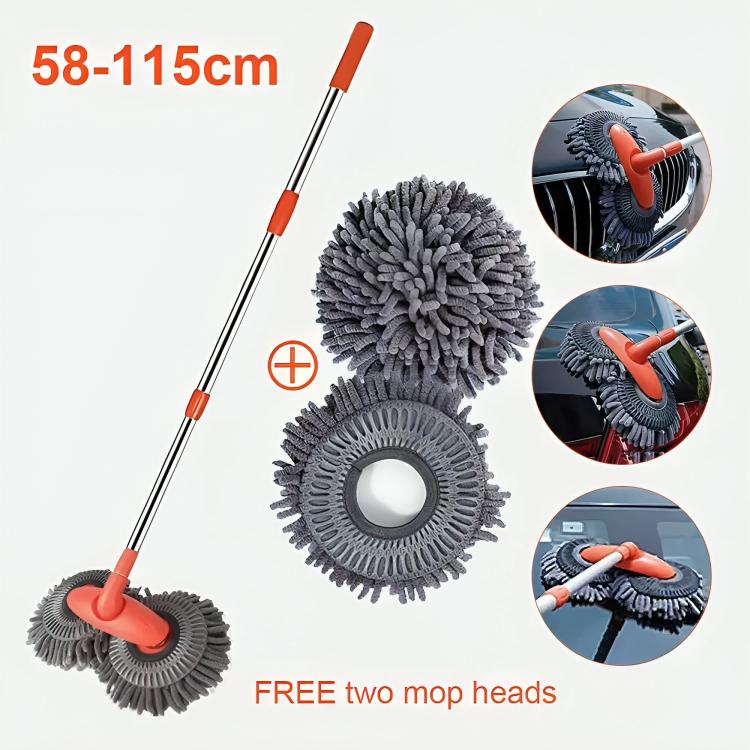 Microfiber Car Wash Mop Kit with 4 Replacement Heads for Exterior Cleaning - Telescopic Brush for Car Van SUV Truck 1