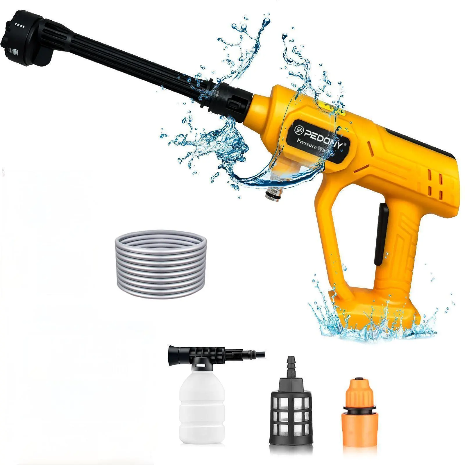 (Battery not Included)Cordless Power Washer for Dewalt 18V Battery 900 PSI Portable High-Pressure Car Washer with 6-in-1 Nozzle Battery Jet Washer Power Cleaner for Car Floor Fence Wall Cleaning