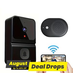 Wireless Camera Doorbell, 2-Way Audio, HD Live Image, AI Human Detection, Battery Powered, Cloud Storage, Outdoor Surveillance（NOT Support 5G)
