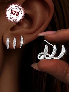 Women's Elegant Rhinestone Decor Earrings, Exquisite Trendy Pretty Studs Earrings, Fashionable Jewelry for Women for Daily & Party Decoration, Non Tarnish Jewelry, Mother's Day Gift