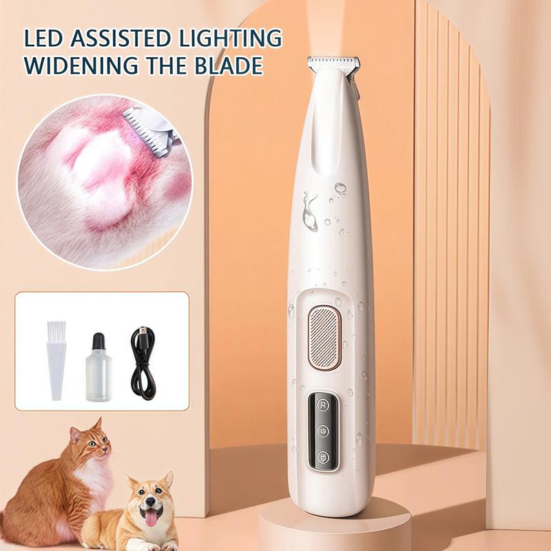 Dog Paw Trimmer with LED Light Fully Waterproof Portable Pet Hair Trimmer with Display Dog Clippers Grooming 18mm Widen Blade 1