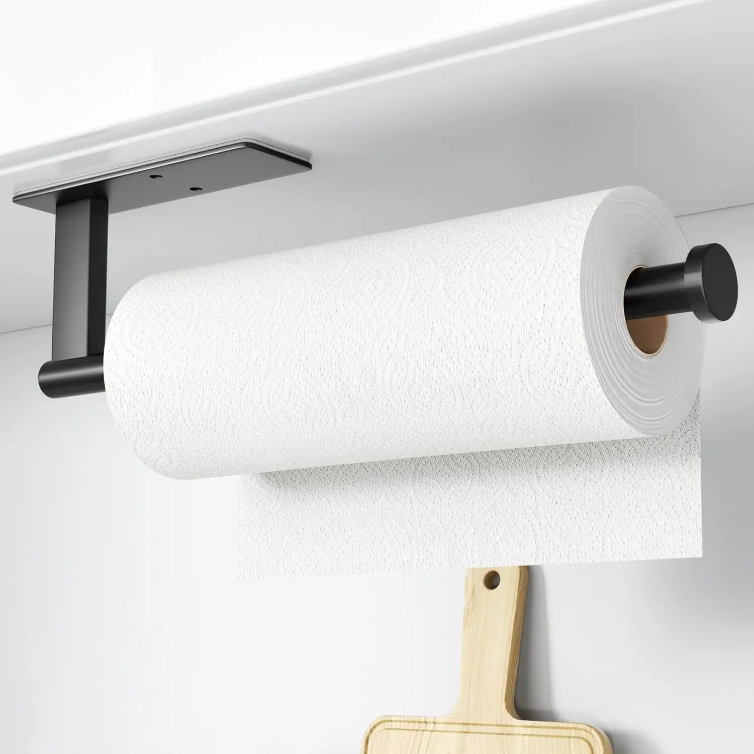 Paper Towel Holder Under Cabinet – Self-Adhesive or Drill Mount | Stainless Steel Kitchen Roll Holder