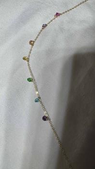 Product Review of 90s Rose Dopamine High Quality 2025 Summer Trendy Elegant Lucky Rainbow Zirconia Rhinestone Decorated Pendant Necklace for Women, 14ct Luxurious Shine Waterproof Adjustable Layered Women's Necklace, Lucky Clavicle Chain Charm Necklace Chic Accessories from M**a 0