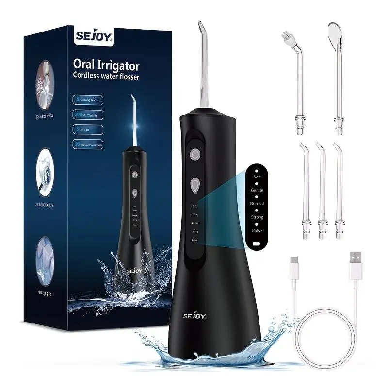 Product Introduction of Water Dental Flosser For Teeth Cleaning, Cordless Portable Oral Irrigator Rechargeable, 5 Modes-5 Tips, Powerful Water Teeth Cleaner For Home Travel 0