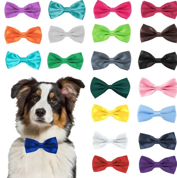 Dog Bow Tie Pre Tied Dickie Adjustable Pet Collar Animal Neck Hound Canine Pooch 0