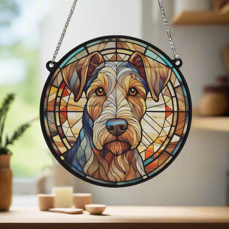 Airedale Terrier Stained Glass Effect Suncatcher 5