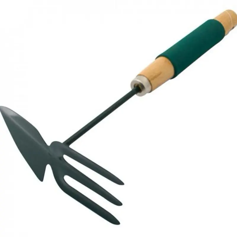 2-in-1 Hand Fork Trowel Spade for Gardening - Wooden Flowers Weeding Planting Tool