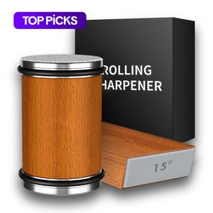 Rolling Knife Sharpener Kit, 1 Set Portable Cutting Knife Sharpener with Diamond Grinding Disc, Kitchen Knife Sharpening Tool for Home Kitchen Dining Room Outdoor Picnic