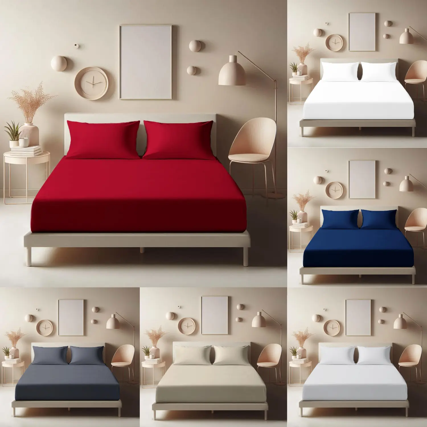 Extra Deep Premium Quality 100% Cotton 200TC Fitted Bed Sheets - Available in 12"(30cm) & 16"(40cm) Deep Options, Ultra Soft, Wrinkle-Free & Elastic Pillowcases - 16 Colours