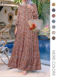 Women's Ditsy Floral Print Long Sleeve Tunic Dress, Casual Round Neck Dress for Holiday Vacation Daily Wear, Ladies Clothes for All Seasons