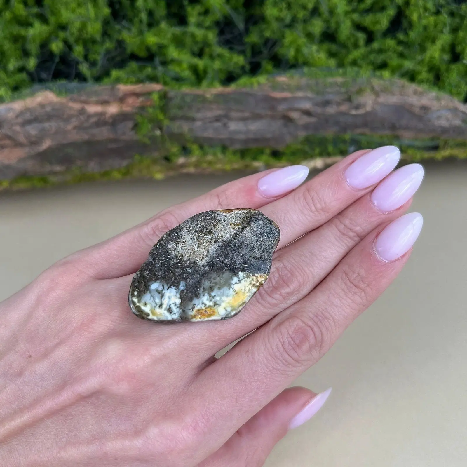 Gold Plated Silver Amber Ring Kilimanjaro
