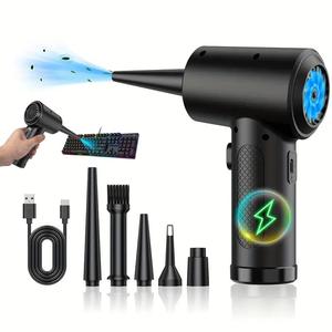 Electric Air Duster, USB Rechargeable Adjustable Blower Fan, Mini Blower Fan for Car Motorcycle Cleaning, Computer Keyboard Cleaning Tool